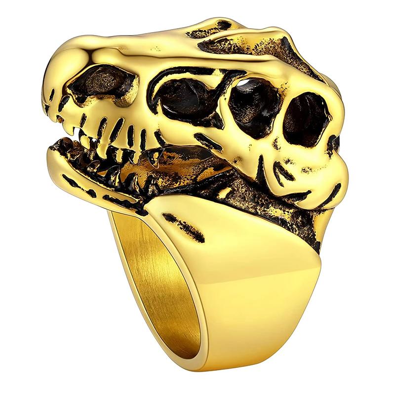 U7 Edelstahl Große Ringe für Mann Vogel Ziege Oktopus Hai Schlange Knochen Charm Größe 7-14 Rock Punk Tier Totenkopf Schmuck
