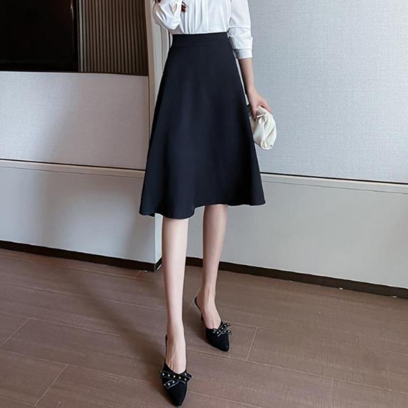Women s Office Wear Black High Waist A Line Midi Skirt S