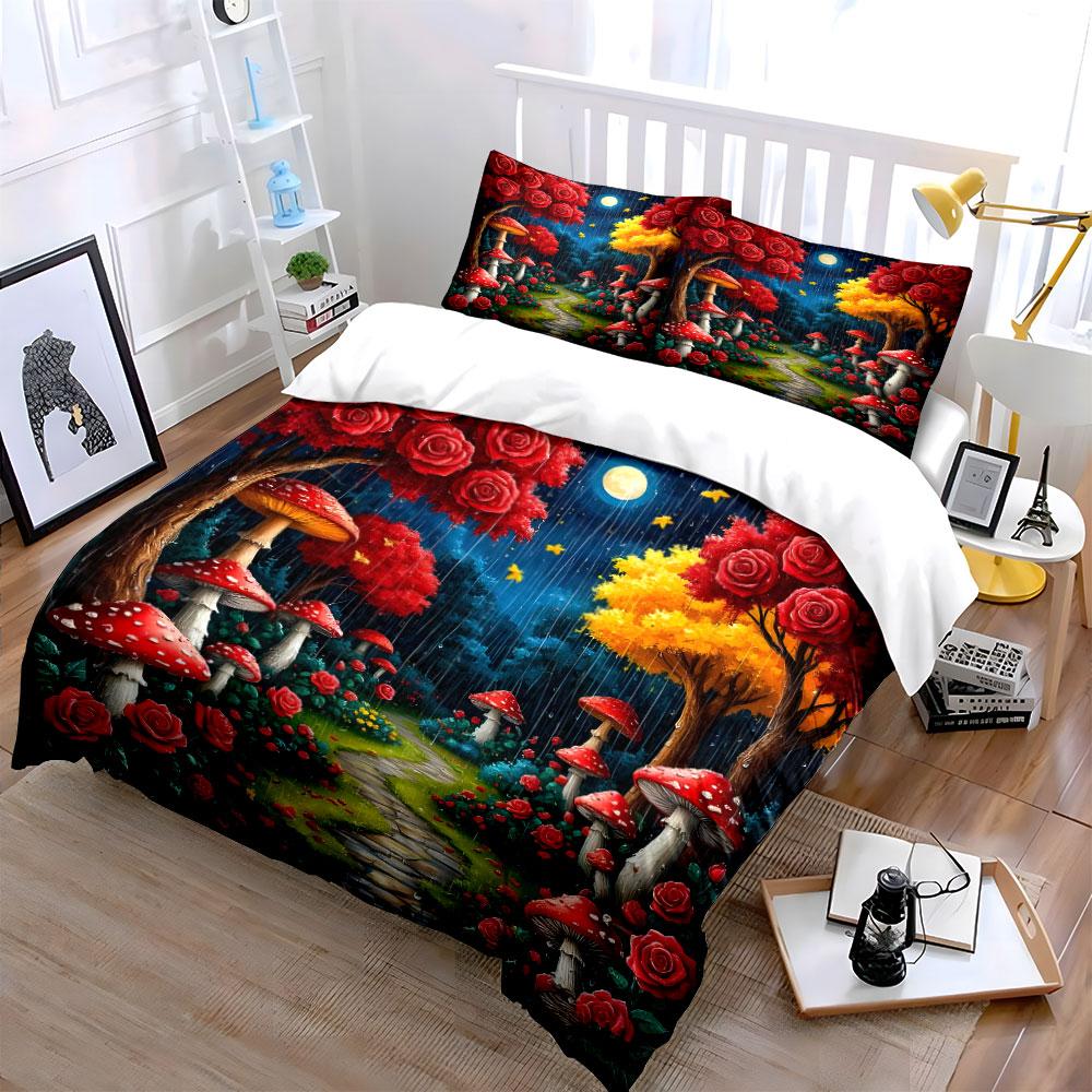 Fairy Forest Decorative Set Soft Comfortable Duvet Cover Bedding Set Included 1*Duvet Cover & 2*Pillowcases, Gift