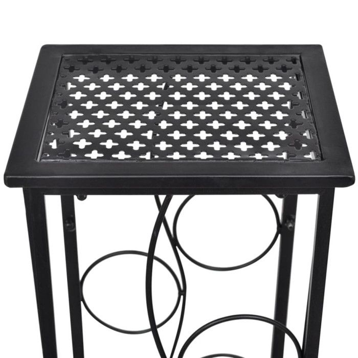 Casier à bouteilles - vidaXL - 240941 - Métal - Noir - 8 bouteilles