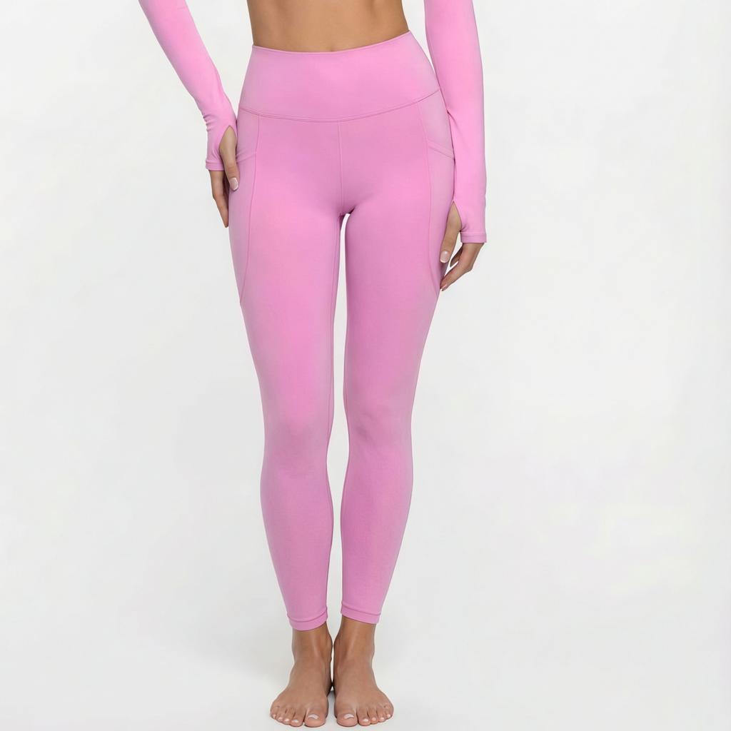 JYL Slim Padded Fake Two Piece Top Naked Running Yoga Set