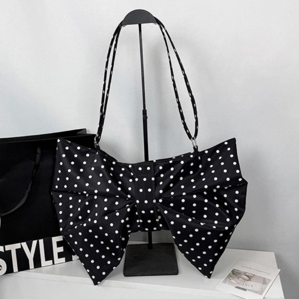 Elegant Large Capacity Bowknot Tote Fashion Zipper Handbag Pleated Bow Crossbody Bags Office Use