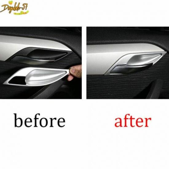 Fits For BMW X1 E84 2010-2014 2015 ABS Silver Interior Door Bowl Cover Trim 4PCS