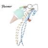 Lollipop Ornaments Faux Leather Ice Cream Pendant, Hanging Decoration Portable Keychain Charms with Braided Rope, Handbag Backpack Purse Bag