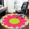 1pc Flower Pattern Chair Carpet for Office, Round Non Slip Durable Large Size Office Carpet, Suitable for Office