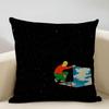 Planet Illustration Cushion Cover Household Decoration Linen Sofa Cushion Cover: Skin-Friendly & Breathable With Invisible Zippe