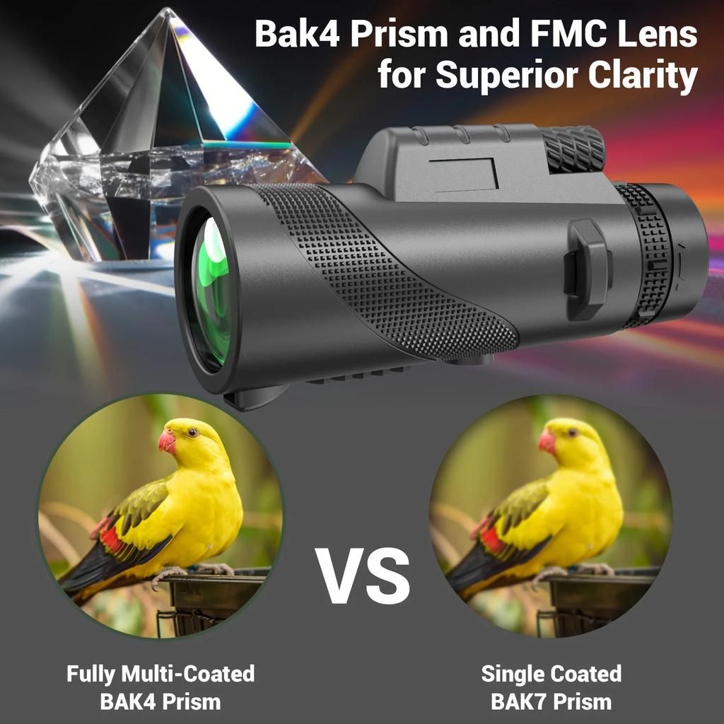 Monocular 80x100 Portable Zoom HD Telescope Long Distance Mini Powerful Telescope for Hunting Outdoor Camping Hiking Sports