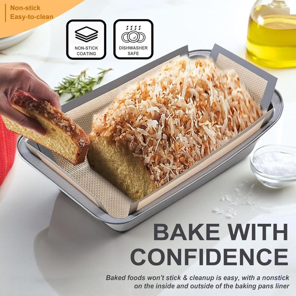 Silicone Bread Liner Reusable Food-Grade Bread Baking Mat Heat Resistant Sling Non-Stick Loaf Pan Lifters Dough Transfer Tool