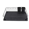 Dish Drying Rack Space Saving Metal Dish Drainer with Drainboard Utensil Holder for Kitchen Chopsticks Cups Bowls