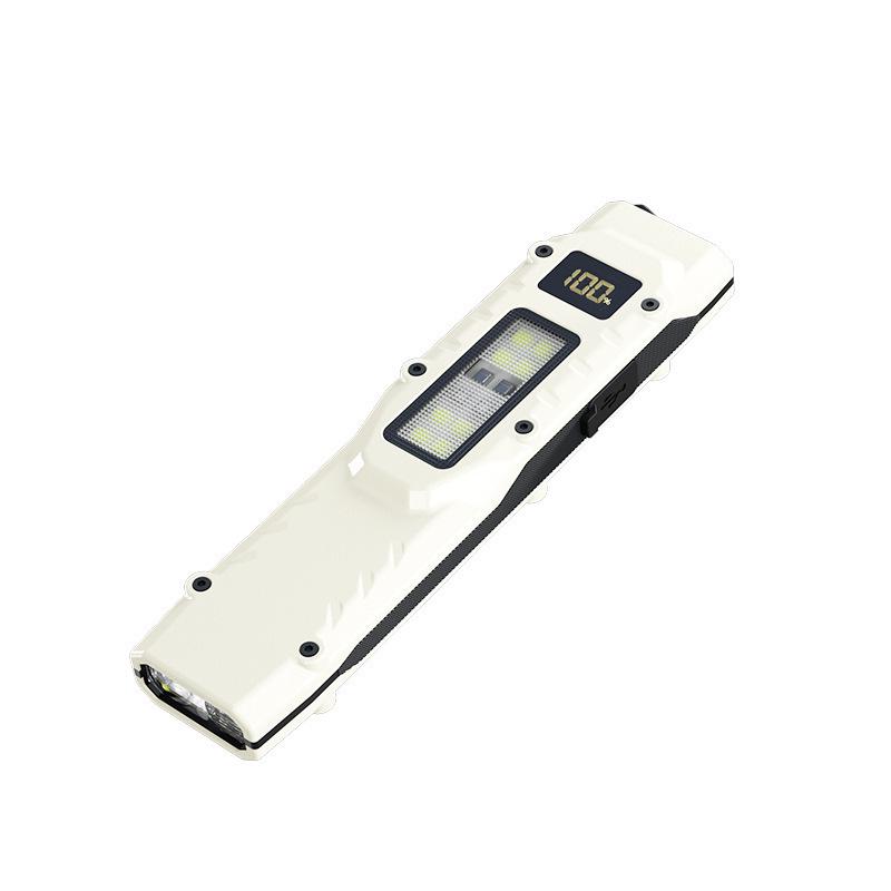 Ultra-Thin Portable LED Flashlight with Pen Clip and Digital Display for Outdoor EDC Tactical Use