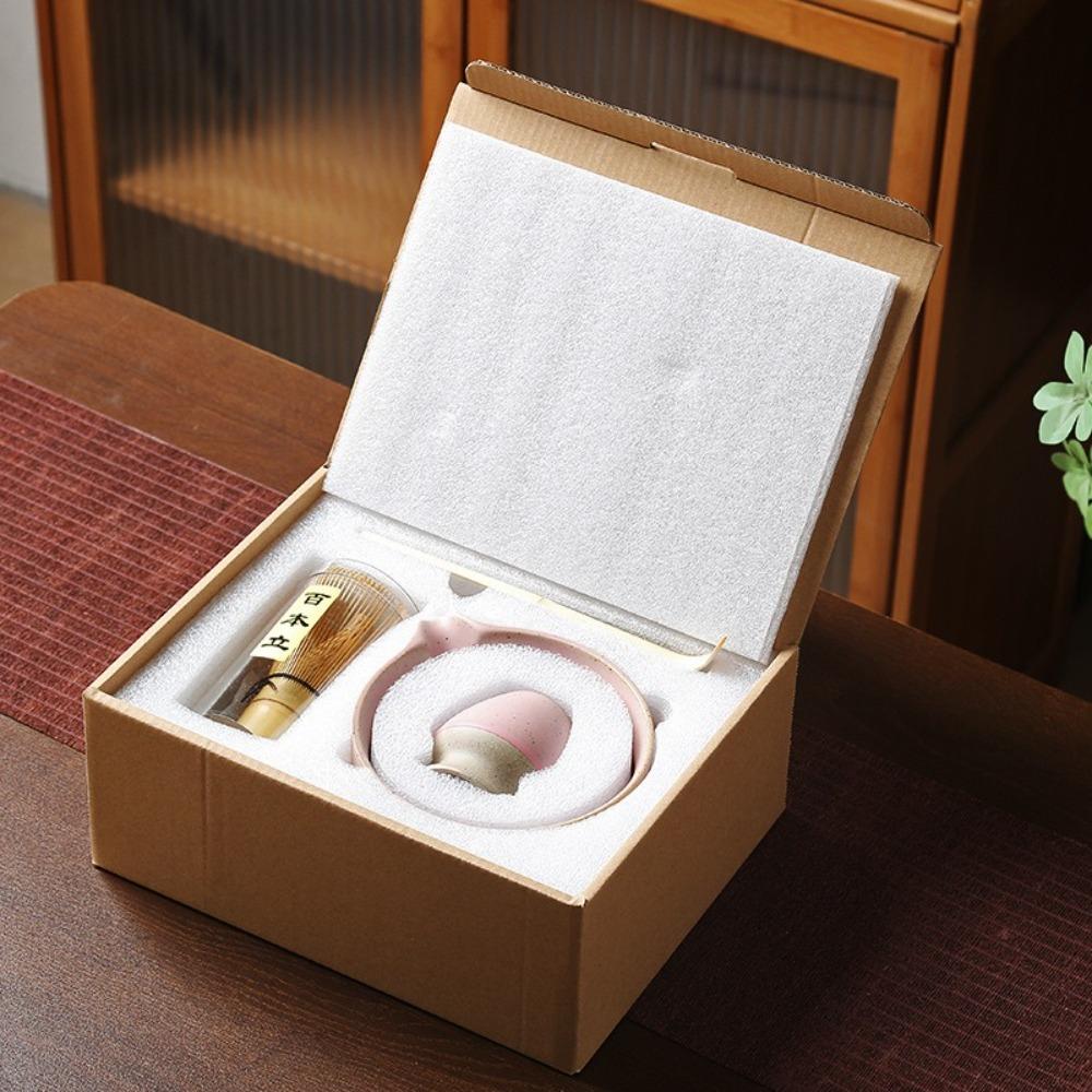 4PCS Food Grade Japanese Matcha Tea Set Bamboo Ceramic Japanese Chasen Matcha Stirring Brush