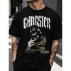 Herren Gangster Streetwear T-Shirt: Kühles Gothic-Grafikdesign, Kurzarm Rundhalsausschnitt, Weiche Baumwolle, Passt perfekt für Liebhaber urbaner Mode