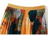 2026 Retro Floral Women's Pleated Long Skirt - Spring/Summer Flowing Hem Dress (D9908)