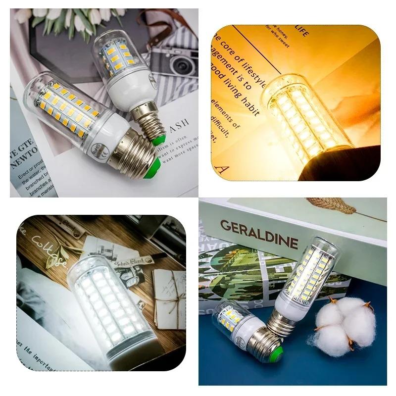 E27 E14 SMD5730 LED Corn Candle Bulb AC220V 24/36/48/56/69/72 LEDs Lampada Bombilla Chandelier Home Decor Light