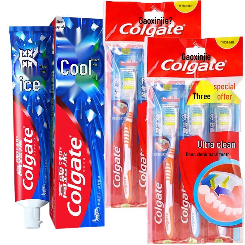 Colgate Ice Fresh Mint Toothpaste 180g with 6 Ultra Clean Toothbrushes