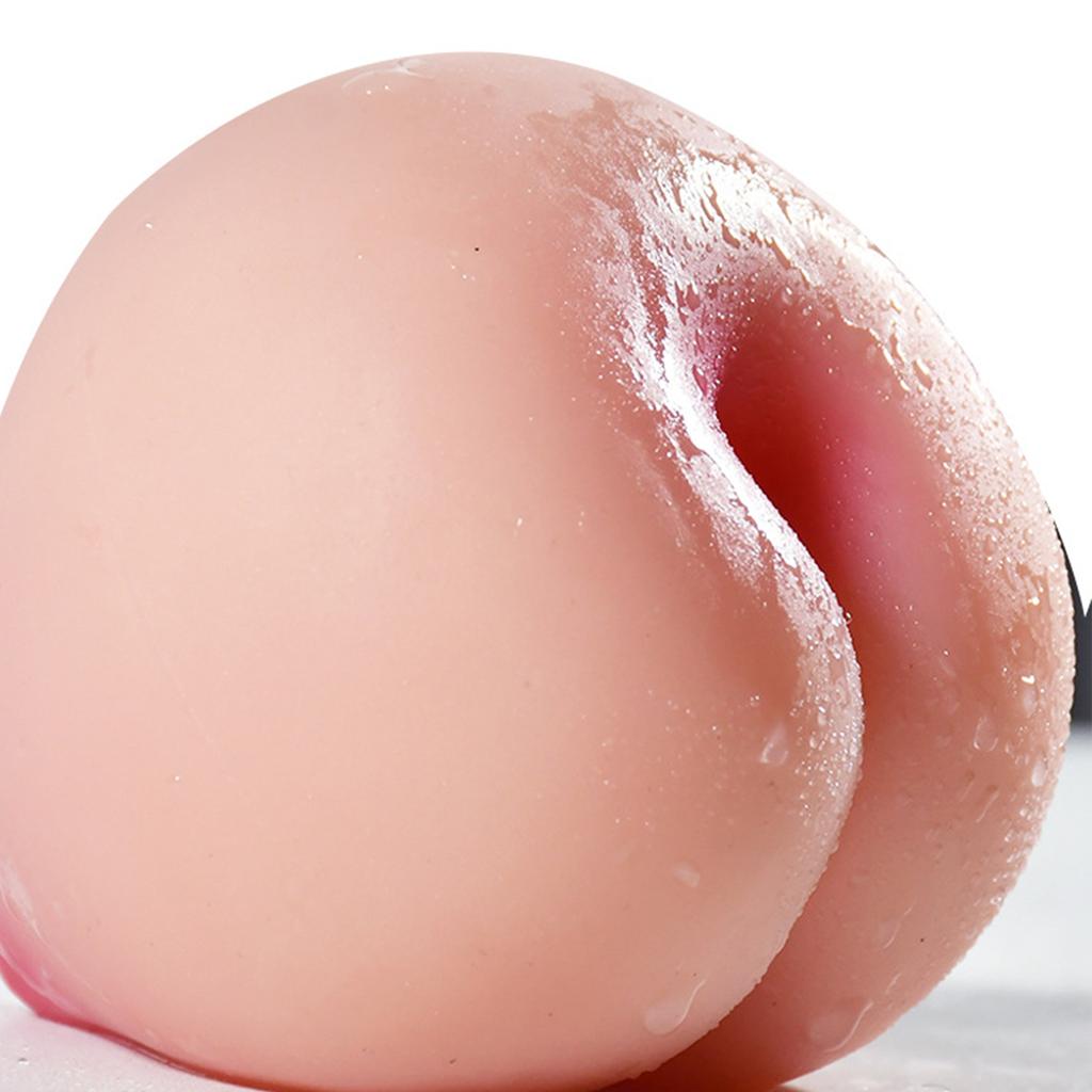 Peach Shape Male Masturbator Sex Doll with Anal Textured Channel Portable Silicone Pussies Masturbation Cup Adult Sex Toys for Men Penis Glans Trainer