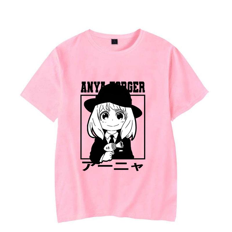 Nowa Damska Moda Anime Anya Forger Nadruk T-shirt Unisex Casualowy T-shirt Harajuku Miękki Krótki Rękaw Okrągły Dekolt Koszulki