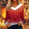 Dámské košile s dlouhým rukávem Roztomilé topy Vánoční potisky Trička Blůzy Ležérní Nadměrné velikosti Základní topy Pulovr