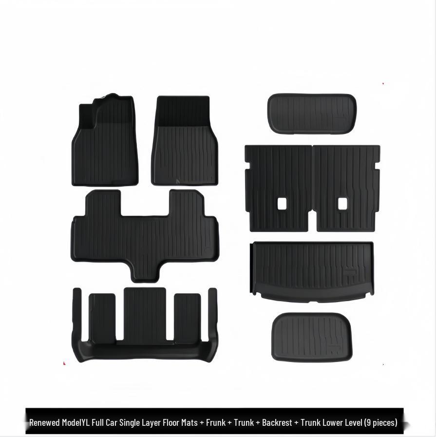 Tesla Model Y/6-Seater TPE Floor Mats: Full Coverage Interior Modification.