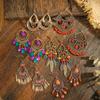 12 Styles Bohemian Vintage Tassel Earrings for Women Ethnic Unique Geometric Dangle Earrings Female Vacation Daily Jewelry Gift