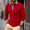 Spring And Autumn Men'S Long Sleeve Polo Shirt Classic Business Office T-Shirt Male Street Casual Fashion Solid Color Top