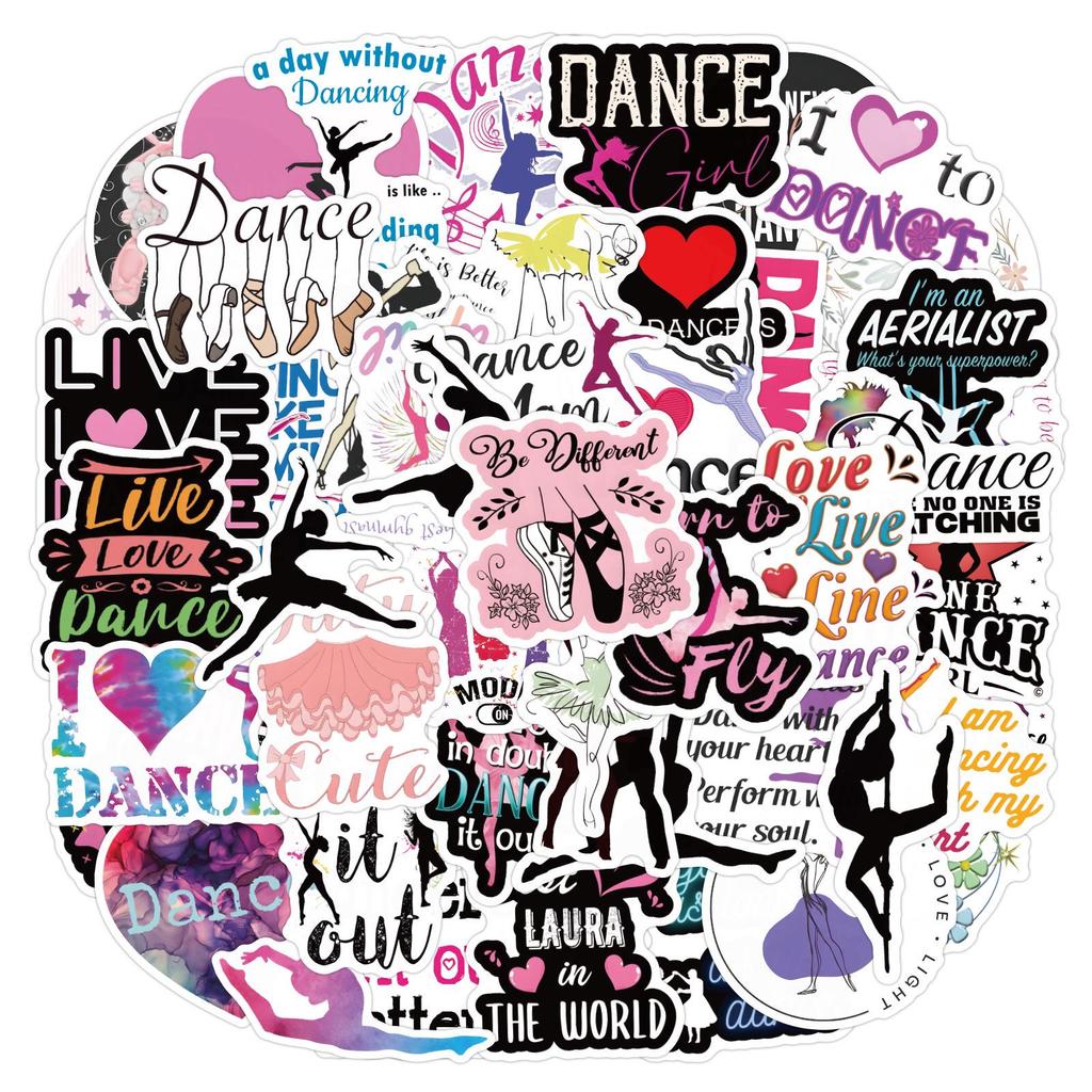 Cartoon Dance Graffiti Stickers - 60 Waterproof Sheets for Journals, Stationery, Water Cups, and Computers