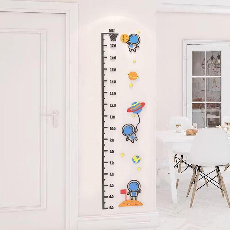 Kinder Astronauten-Größenmessstab Wandaufkleber