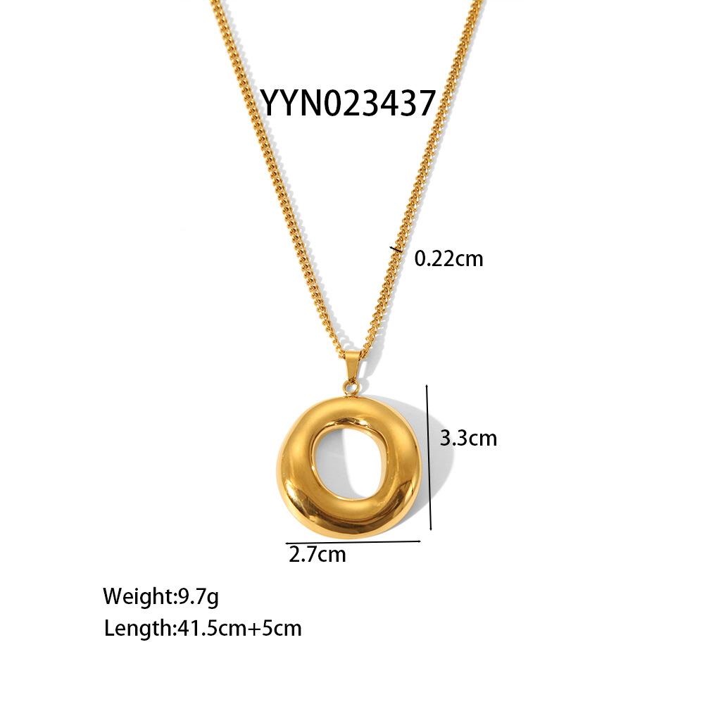 Gold Stainless Steel Pendant Necklace For Women Flower Pearl Charm Link Chain Choker