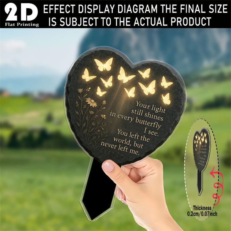 2D Waterproof Acrylic Remembrance Plaques Grave Marker Sympathy Garden Stake for Outdoor Cemetery Decor Yard