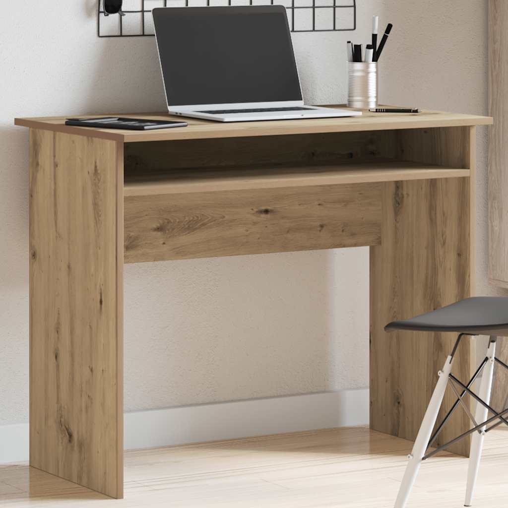 Moderner Minimalistischer Schreibtisch Mit Ablageflächen Zur Aufbewahrung, Lerncomputer-Schreibtisch, 90x50x74 Cm