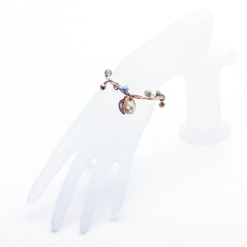 Retro Stone Flower Bracelet Female Jingdezhen Handmade Jewelry Woven Ceramic Pinched Flower Bracelet