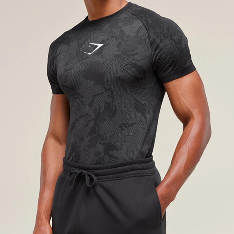 Herren Schnelltrocknendes Atmungsaktives Slim-Fit Sport-T-Shirt mit Kühleffekt und Lässigem Print