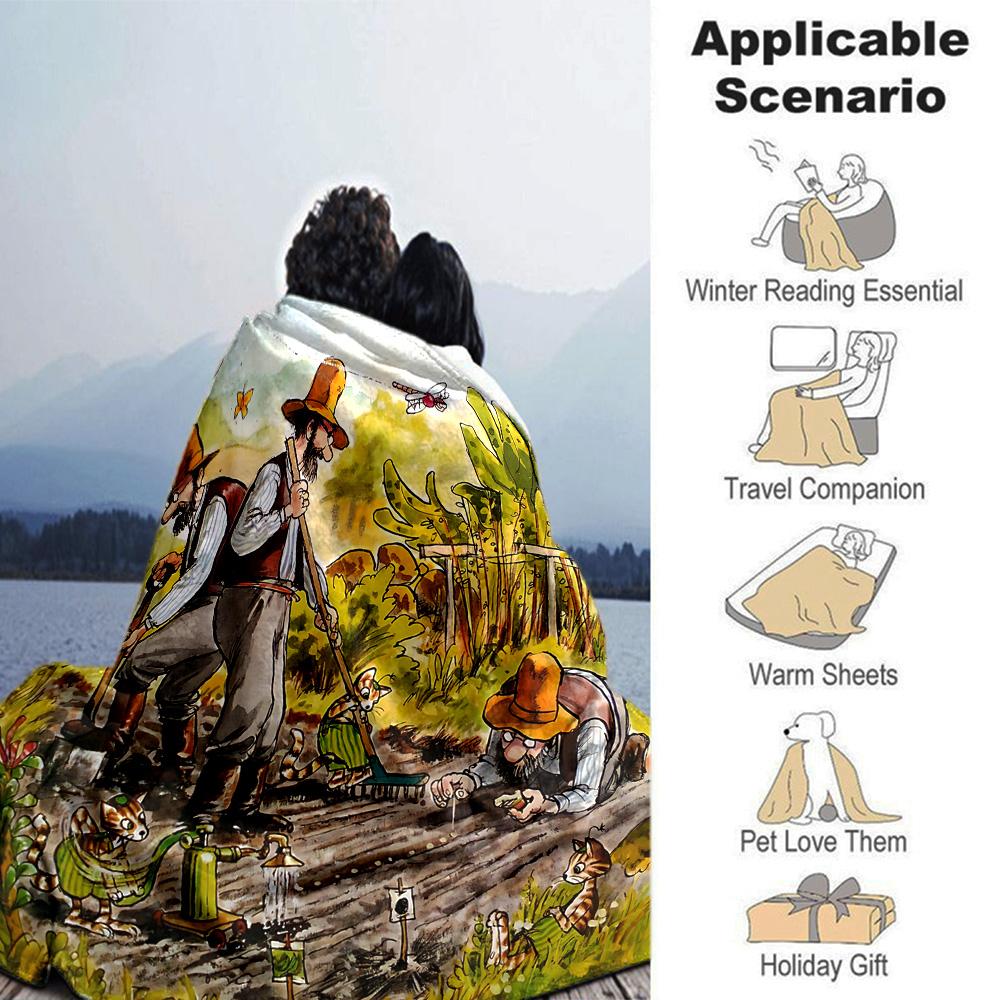 Farmers Seeds Flannel Blanket Super Soft Warm Cozy Blanket for Sofa Bed Office Travel All‑Season Home Decor Gift
