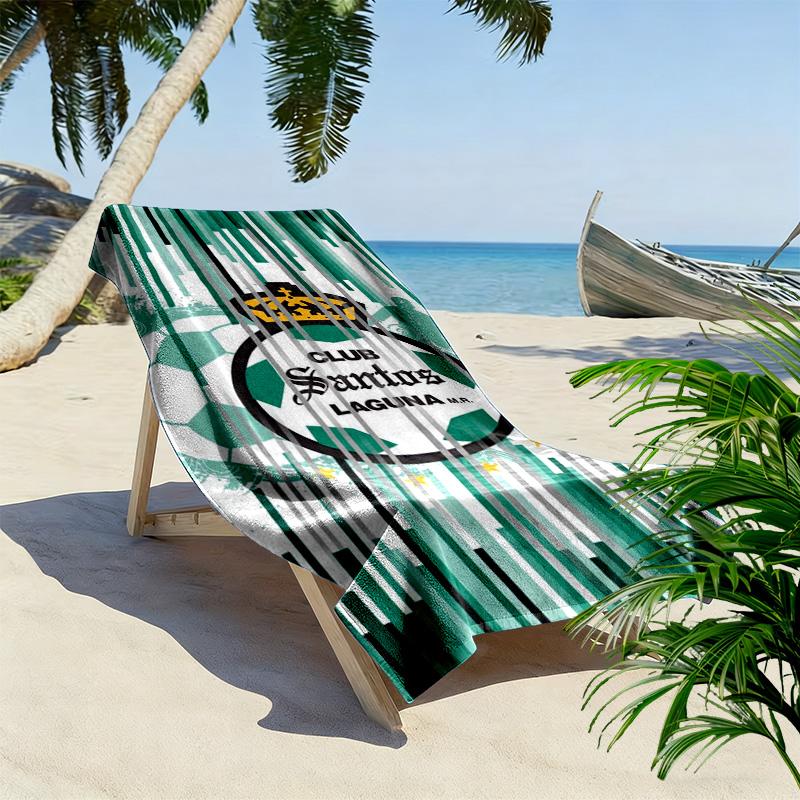 Santos Laguna Print Beach Towel, Large Soft Quick Dry Towel for Beach Camping Swimming
