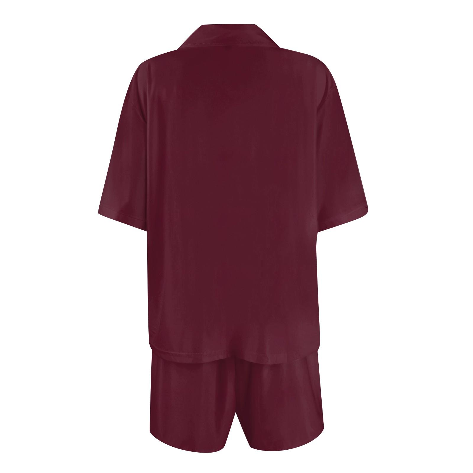 Женская шелковая пижама с коротким рукавом из сатина — фото 4