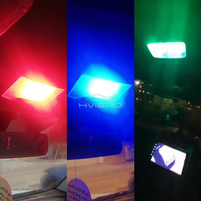 2pcs T10 LED RGB Interior 12V 5050 SMD Decorative Trunk Lamp Remote Control Multicolor Car Panel Dashboard Dome Reading Lighting