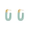 Trendy Y2K U-Shaped 18K Gold Plated Stainless Steel Earrings for Women