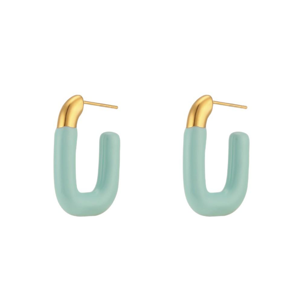 Trendy Y2K U-Shaped 18K Gold Plated Stainless Steel Earrings for Women