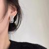 Vintage Heavy Industry Diamond Lattice Pattern Braided Square Earrings Female Ins Niche Design Sense of Hundred with A Sense of Senior Sense of Trend