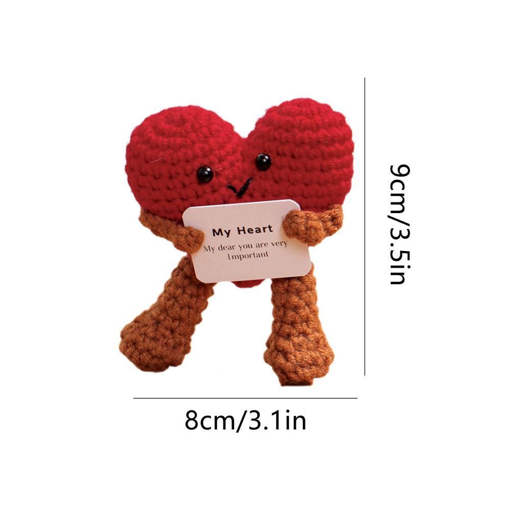 Funny Positive Toys with Card Knitted Inspired Toy Creative Inspirational Crochet Dolls Birthday Gifts for Friends