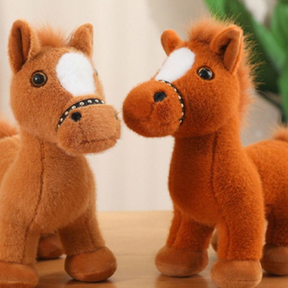 Long Mane Standing Foal Plush Doll Simulation Cartoon Horse Stuffed Toy Pony Plush Toys Kids Gift