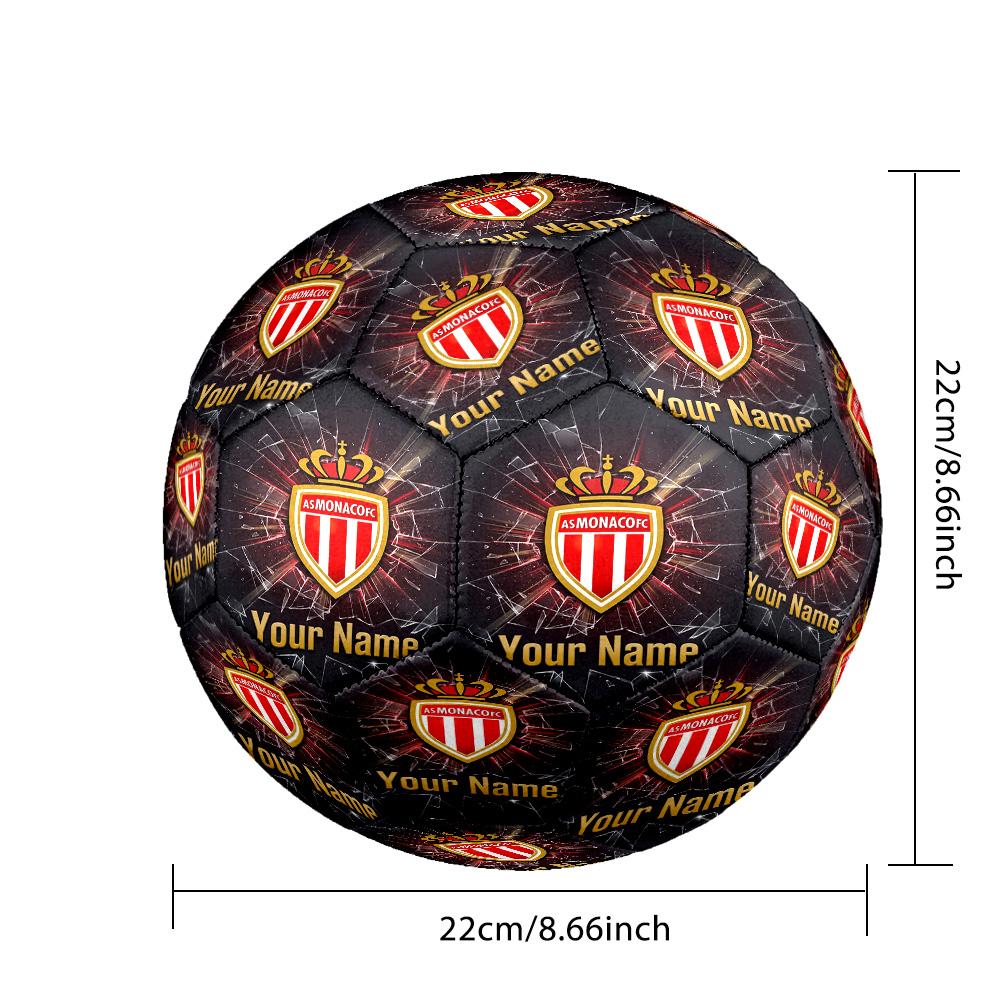 Monaco FC Fashion Size 5 Football Wearproof Non‑Slip Soccer Ball For Sports Training Entertainment Use