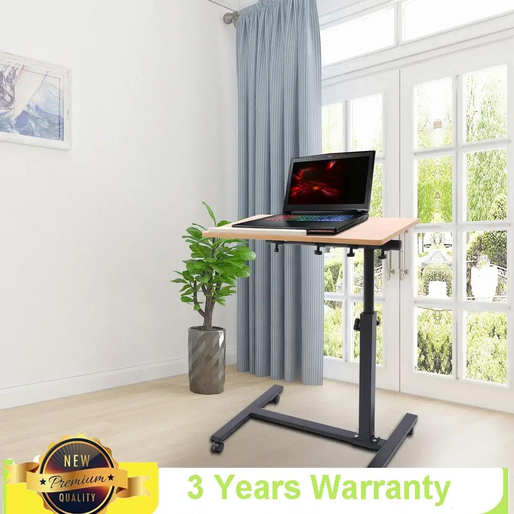 Bymaocar Mobile and Lockable Standing Home Office Laptop Desk Portable Presentation Stand with Adjustable 360° Rotating Desktop