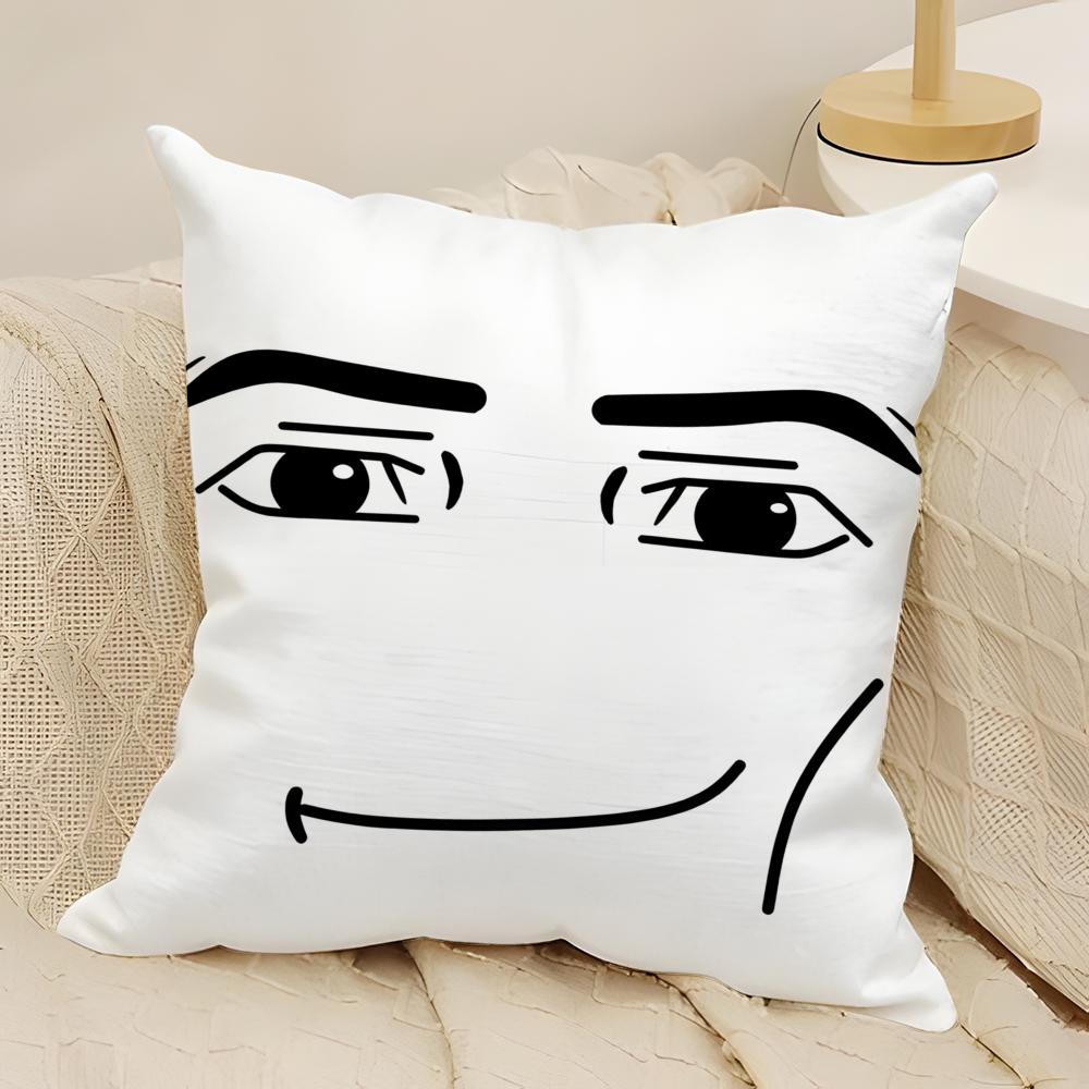 Funny Meme Face Pillow Case Natural Linen DoubleSided Printing Sofa Home Decor Cushion Cover