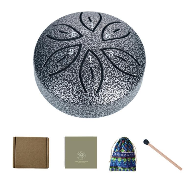 11Tone Steel Tongue Drum Small Hand Pan Drums Drumsticks Music Tambourine Drum With Accessories Instrument серебряный
