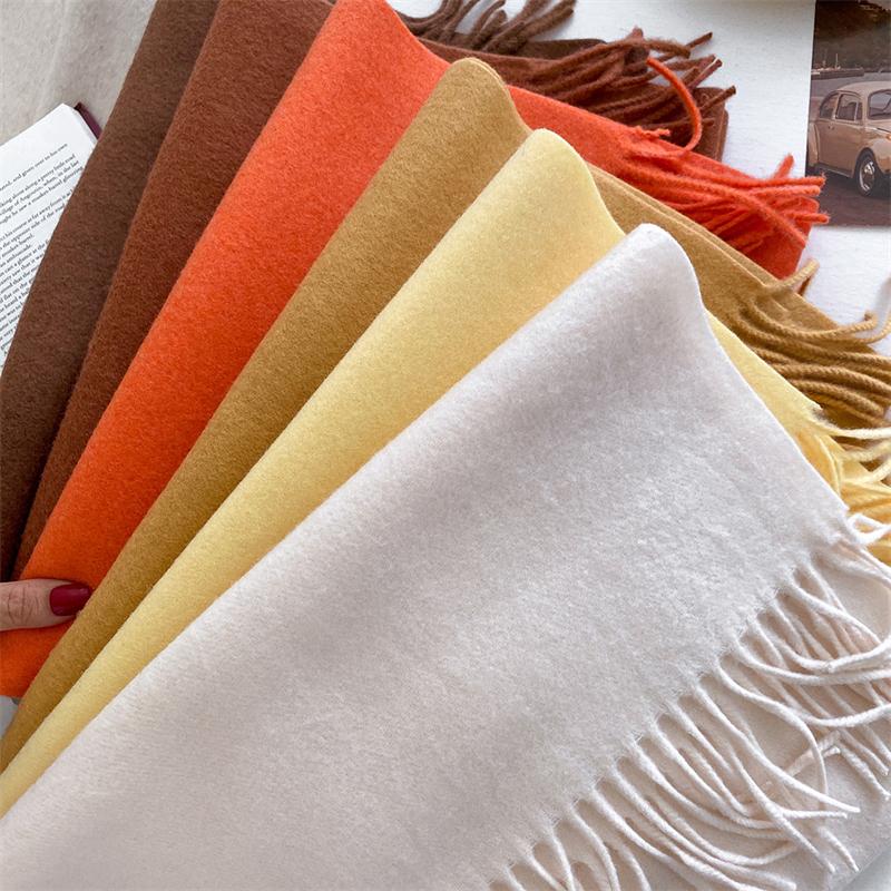 New 33 Color Winter Scarf for Women Long Warm Cashmere Scarves Hijab Lady Solid Shawl Wrap Female Pashmina Bandana Poncho Stole