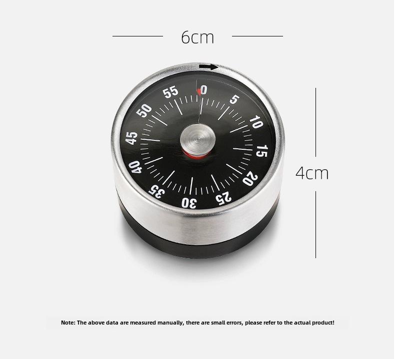 Magnetisk kökstimer i rostfritt stål med visuell nedräkning och larm för matlagning och bakning