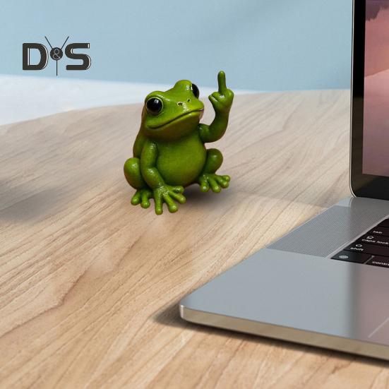 Middle Finger Animal Ornament Synthetic Resin Statue Realistic Design Sculpture Funny Humorous Home Decoration