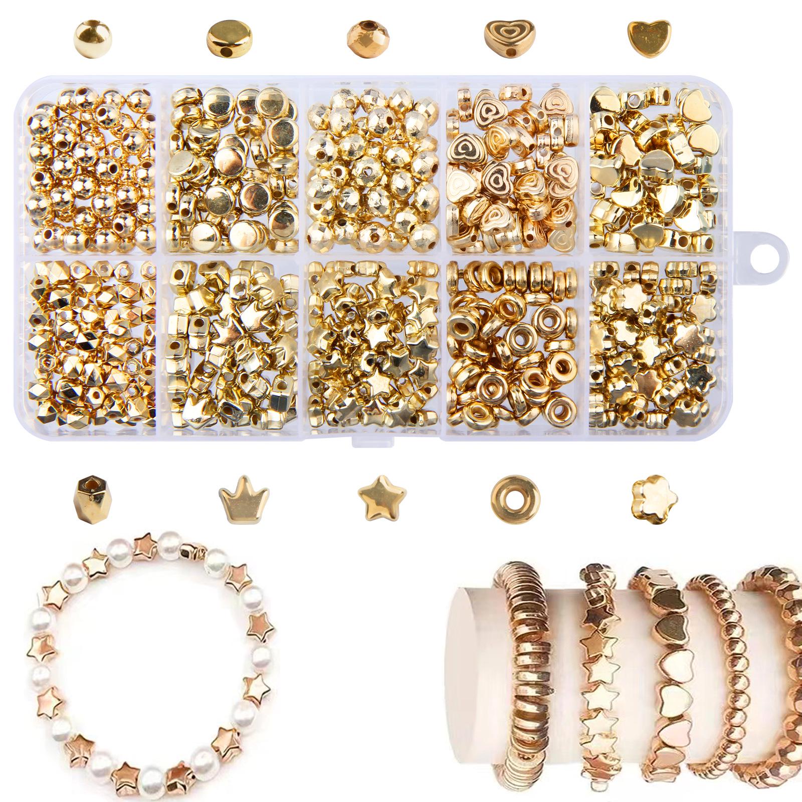 

Набор гальванизированных бусин с 10 ячейками: Свободные бусины для изготовления украшений и аксессуаров своими руками