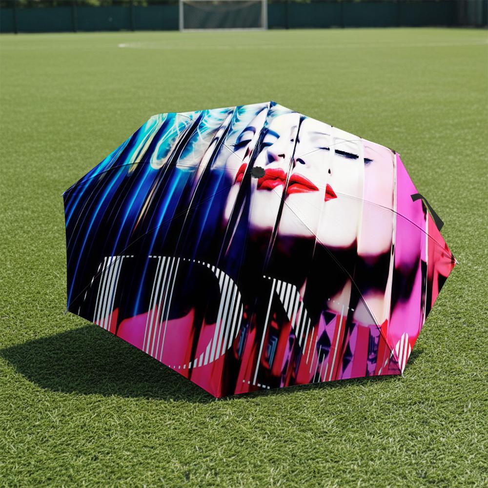 

1 PC Automatic Folding Umbrella-MadonnaPattern, Portable & Foldable Design with 8 Ribs, Christmas Birthday Gifts